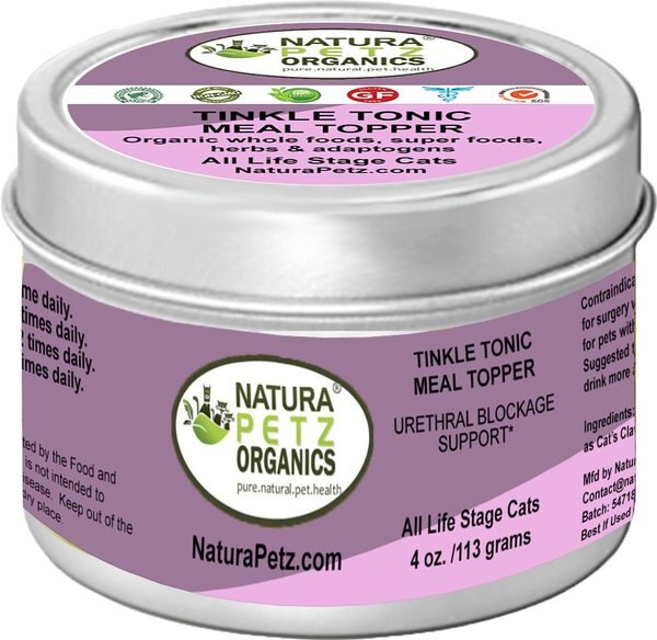 Natura Petz Organics TINKLE TONIC MEAL TOPPER* Urethral Blockage Support* Cat Supplement, 4-oz jar slide 1 of 4