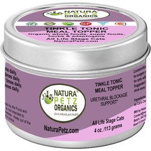 Natura Petz Organics TINKLE TONIC MEAL TOPPER* Urethral Blockage Support* Cat Supplement, 4-oz jar