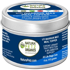 Natura Petz Organics UTI WARRIOR MAX MEAL TOPPER* Chronic Urinary Tract Infection & Inflammation Support* Cat Supplement, 4-oz jar
