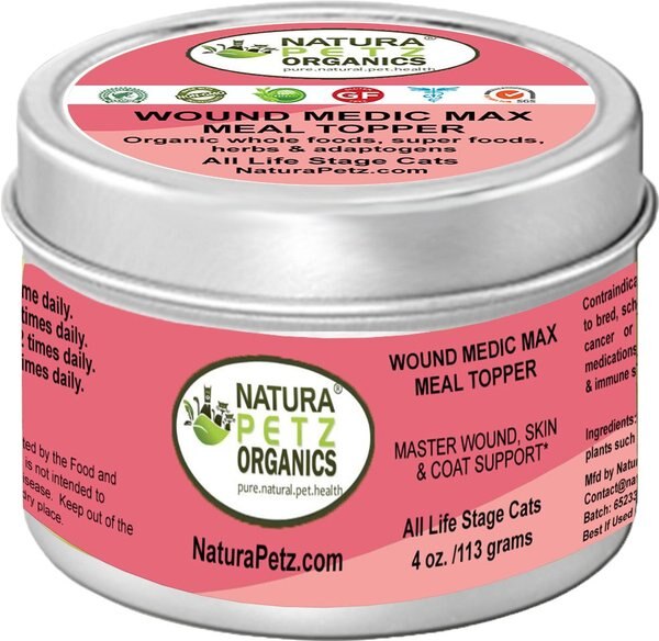 Natura Petz Organics WOUND MEDIC MAX MEAL TOPPER* Master Wound, Skin & Coat Support* Cat Supplement, 4-oz jar slide 1 of 4