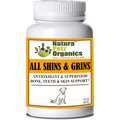 Natura Petz Organics ALL SHINS & GRINS - Antioxidant Super Food Bone, Eye, Teeth & Skin Support* Dog Supplement