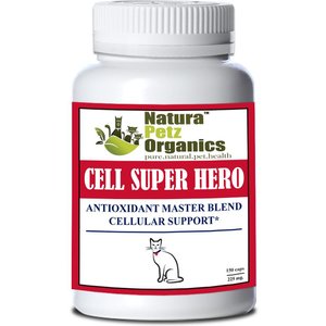 Natura Petz Organics CELL SUPER HERO MAX* Antiodiant Master Blend Cellular Support* Cat Supplement, 150 count