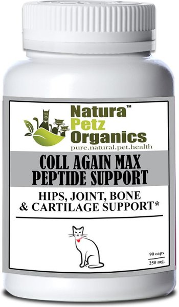 Natura Petz Organics COLL AGAIN MAX COLLAGEN PEPTIDE SUPPORT* Hips, Joint, Bone & Cartilage Support* Cat Supplement, 90 count slide 1 of 4