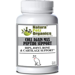 Natura Petz Organics COLL AGAIN MAX COLLAGEN PEPTIDE SUPPORT* Hips, Joint, Bone & Cartilage Support* Cat Supplement, 90 count