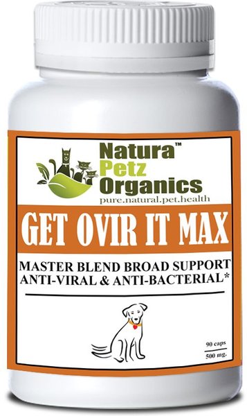 Natra Petz Organics GET OVIR IT MAX* Master Blend Broad Spectrum Plant Anti Viral Anti Bacterial Support* Dog Supplement, 90 count slide 1 of 4
