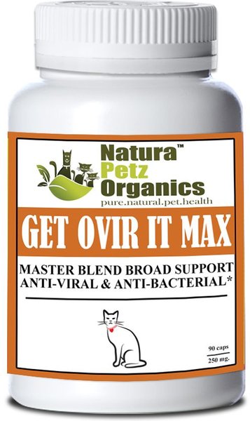 Natra Petz Organics GET OVIR IT MAX* Master Blend Broad Spectrum Plant Anti Viral Anti Bacterial Support* Cat Supplement, 90 count slide 1 of 4