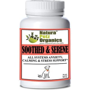 Natura Petz Organics SOOTHED & SERENE* - All Systems Anxiety, Calming & Stress Support* Dog Supplement, 90 count