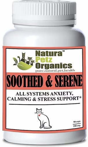 Natura Petz Organics SOOTHED & SERENE* - All Systems Anxiety, Calming & Stress Support* Cat Supplement, 90 count