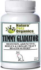 Natura Petz Organics TUMMY GLADIATOR - Digestion, Adjunctive Reflux & Urinary Tract Support* Cat Supplement, 150 count