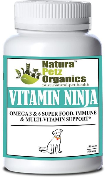 Natura Petz Organics VITAMIN NINJA - OMEGA 3 & 6, Super Food, Immune & Multi-Vitamin Support* Dog Supplement, 150 count slide 1 of 4