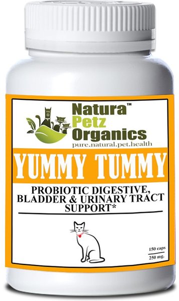 Natura Petz Organics YUMMY TUMMY Probiotic Digestive, Bladder & Urinary Tract Support* Cat Supplement, 150 count slide 1 of 4
