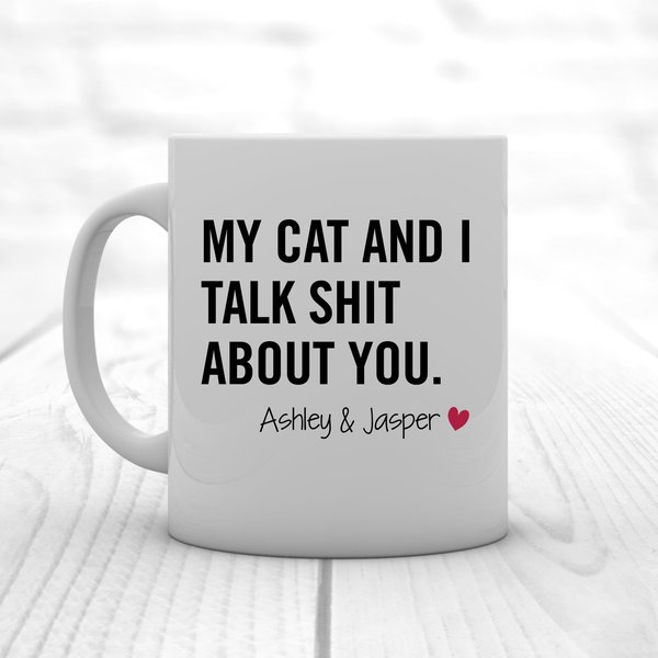 904 Custom Personalized My Cat & I Funny Double Sided Mug, 11-oz slide 1 of 4