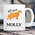 904 Custom Personalized Cat Mom Double Sided Mug, 11-oz, Orange Tabby