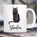 904 Custom Personalized Black Bombay Cat Mom Double Sided Mug, 11-oz