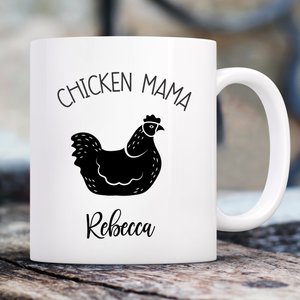 904 Custom Personalized Chicken Mama Double Sided Mug, 11-oz