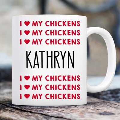 904 Custom Personalized I Love My Chickens Double Sided Mug, 11-oz, slide 1 of 1