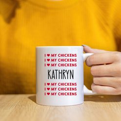 904 Custom Personalized I Love My Chickens Double Sided Mug, 11-oz slide 2 of 4