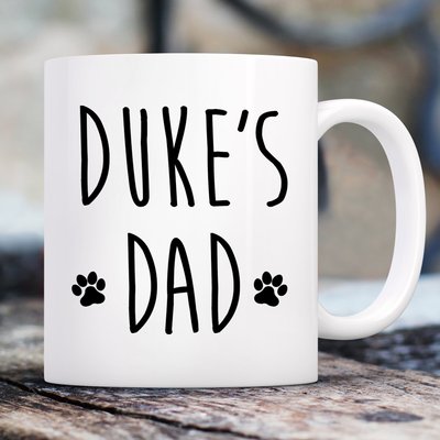 904 Custom Personalized Pawprint Dog Dad Mug, 11-oz, slide 1 of 1