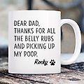904 Custom Personalized Thanks Dog Dad Double Sided Mug, 11-oz