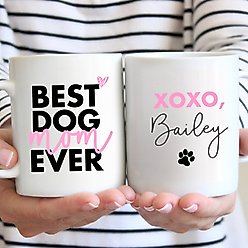 904 Custom Personalized Best Dog Mom Ever Double Sided Mug, 11-oz