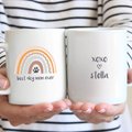 904 Custom Personalized Boho Rainbow Best Dog Mom Double Sided Mug, 11-oz
