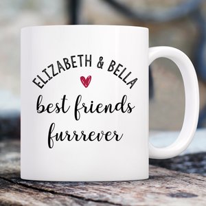 904 Custom Personalized Best Friends Furrever Dog Mom Mug, 11-oz