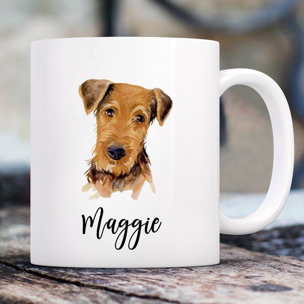 904 Custom Personalized Dog Breed Watercolor Mug, 11-oz, Airedale Terrier slide 1 of 4