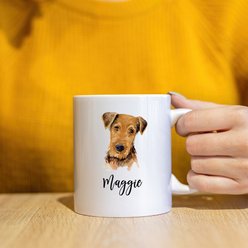 904 Custom Personalized Dog Breed Watercolor Mug, 11-oz, Airedale Terrier slide 2 of 4