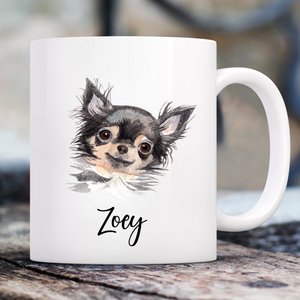 904 Custom Personalized Dog Breed Watercolor Mug, 11-oz, Chihuahua