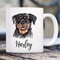 904 Custom Personalized Dog Breed Watercolor Mug, 11-oz, Rottweiler