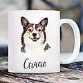 904 Custom Personalized Dog Breed Watercolor Mug, 11-oz, Corgi