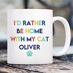 904 Custom Personalized I'd Rather Be Home with My Cat Coffee Mug, 11-oz