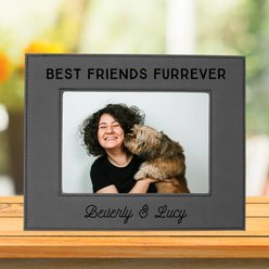 904 Custom Personalized Best Friends Furrever Cat Leatherette Picture Frame slide 2 of 5