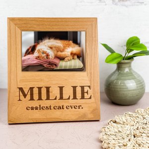 904 Custom Personalized Coolest Cat Ever Engraved Wooden Picture Frame