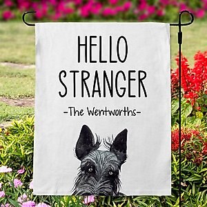 904 Custom Personalized Hello Stranger Dog Breed Garden Flag, Scottish Terrier