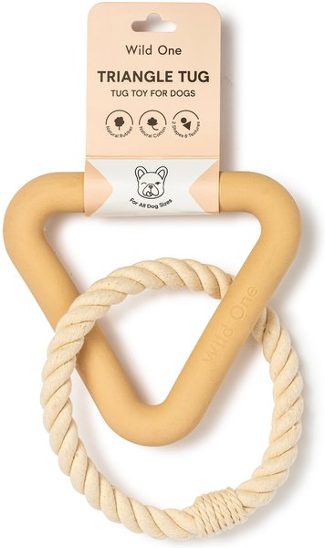 Wild One Triangle Tug Dog Chew Toy, Tan slide 1 of 7