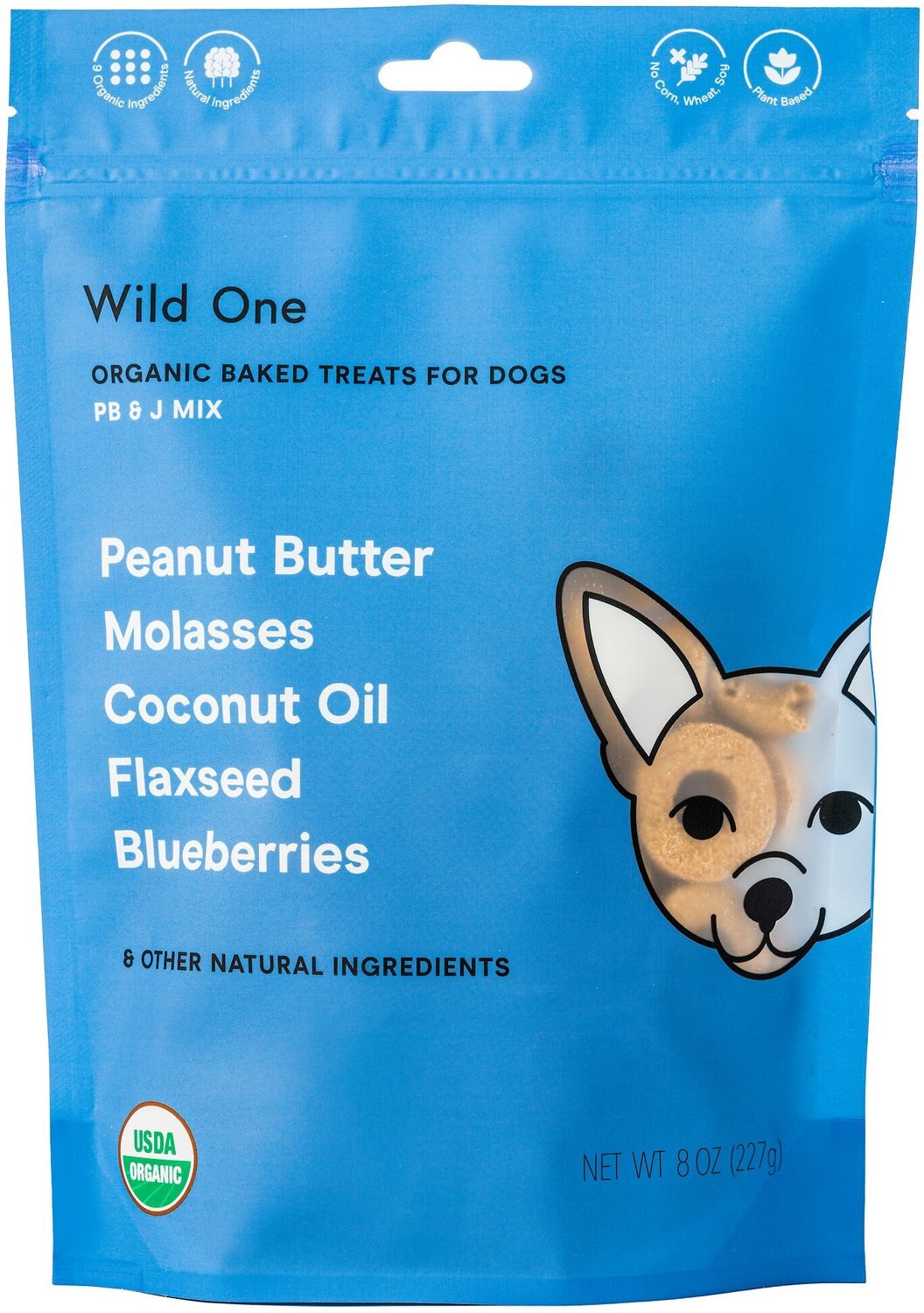 Wild One Organic Peanut Butter & Jelly Baked Dog Treats, 8-oz bag