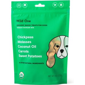 Wild One Organic Veggie Burger Baked Dog Treats, 8-oz bag