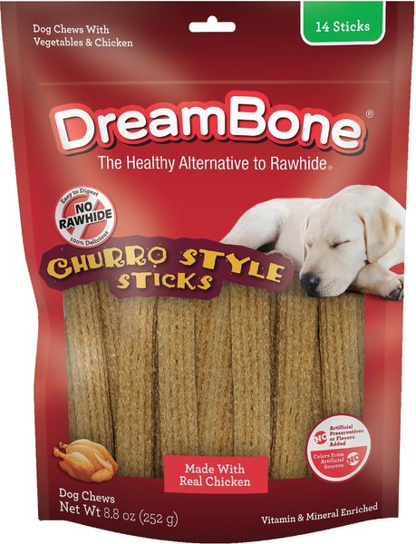 DreamBone Churro-Style Sticks Chicken Flavor Dog Treats, 14 count slide 1 of 9