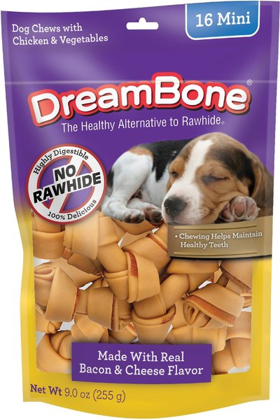 DreamBone Mini Chews Bacon & Cheese Flavor Dog Treats, 16 count slide 1 of 9