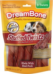 DreamBone Stuffed Twist-Pork Dog Treats, 9 count