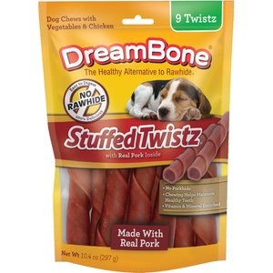 DreamBone Stuffed Twist-Pork Dog Treats, 9 count