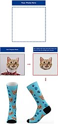 Tribe Socks Personalized Cat Face Socks, Blue slide 2 of 2