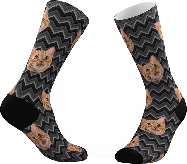 Tribe Socks Personalized Pet Face Socks, Grey slide 1 of 3