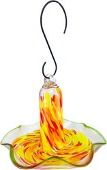 Red Carpet Studios Glass Bird Feeder, Yellow