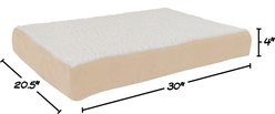 Pet Adobe Memory Foam Orthopedic Bolster Dog Bed with Removable Cover, Tan, Small slide 2 of 7