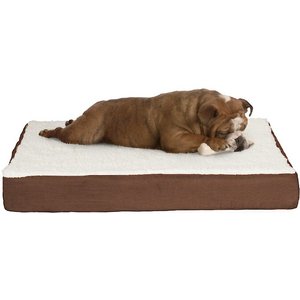 BarksBar Comfy Classic Orthopedic Bolster Dog & Cat Bed with Removable Cover, Blue/Gray, Medium