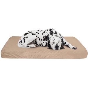 Pet Adobe Orthopedic Memory Foam Bolster Dog Bed with Removable Cover, Tan, Medium