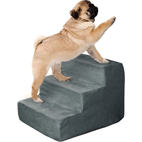 BEST PET SUPPLIES Lattice Print Foldable Foam Cat & Dog Stairs, Dark