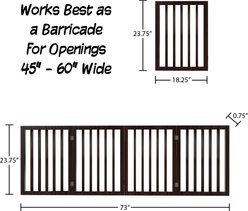 Pet Adobe 4-Panel Freestanding Dog & Cat Gate, Dark Brown, Small slide 2 of 8